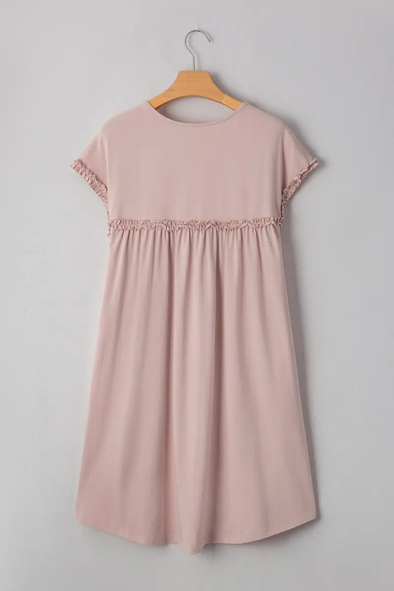 Women's Mini Dress | Frilled Trim Cotton Blend