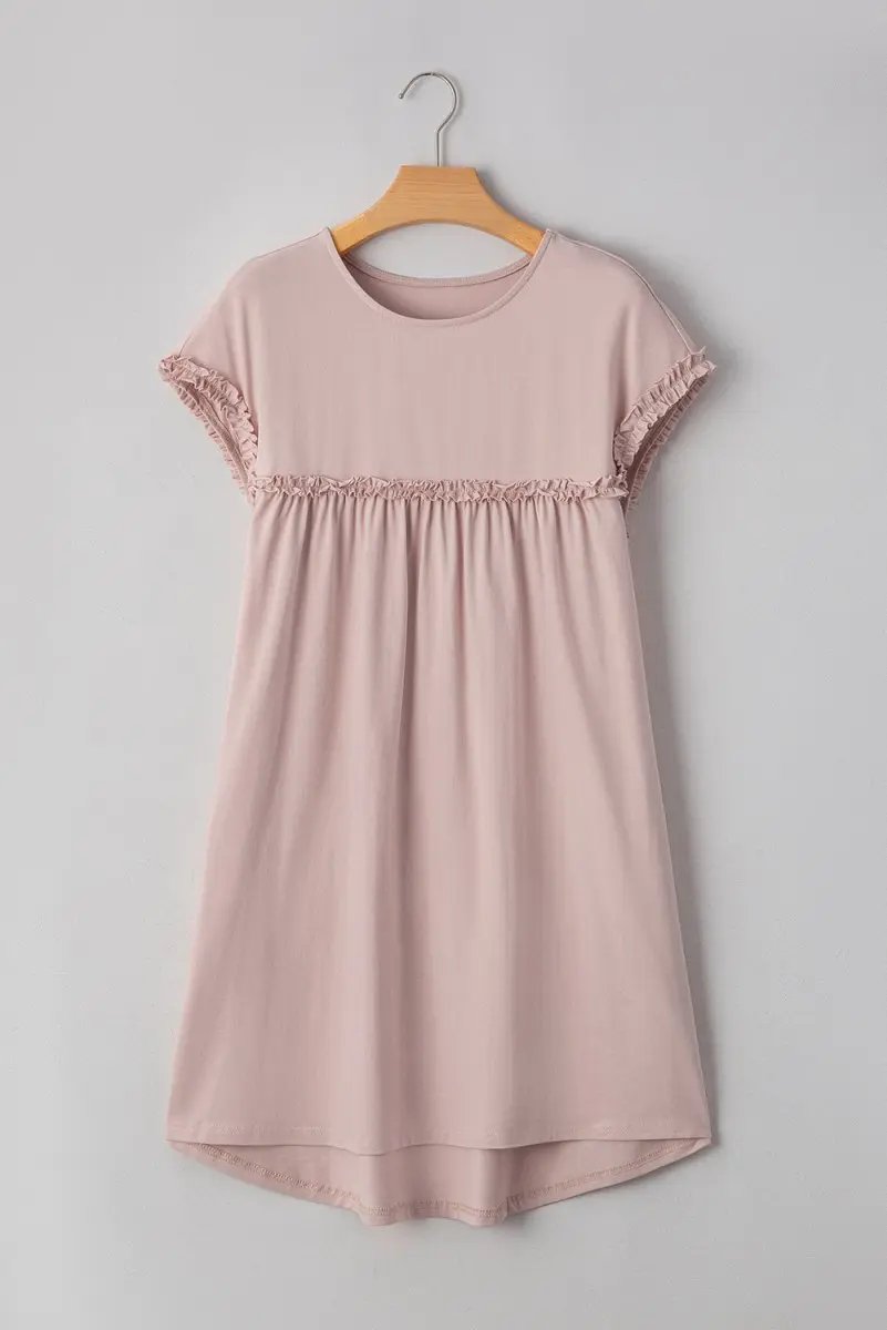 Women's Mini Dress | Frilled Trim Cotton Blend