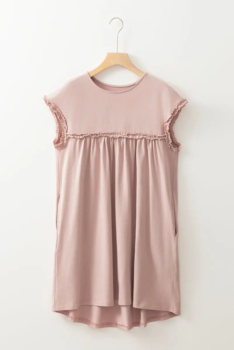 Women's Mini Dress | Frilled Trim Cotton Blend