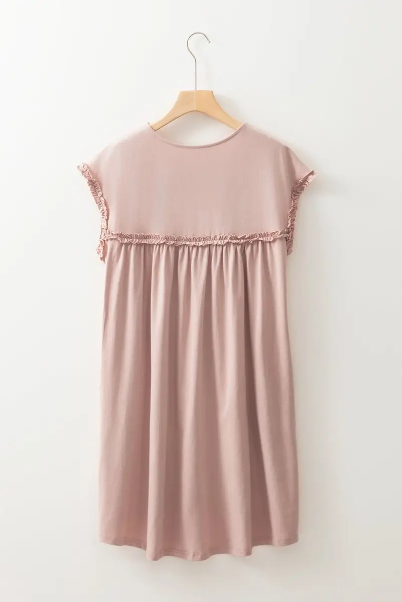 Women's Mini Dress | Frilled Trim Cotton Blend