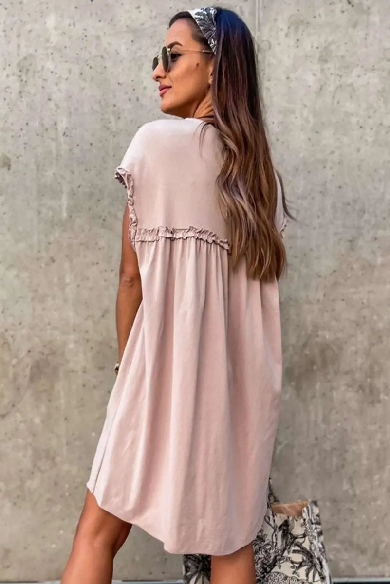 Women's Mini Dress | Frilled Trim Cotton Blend