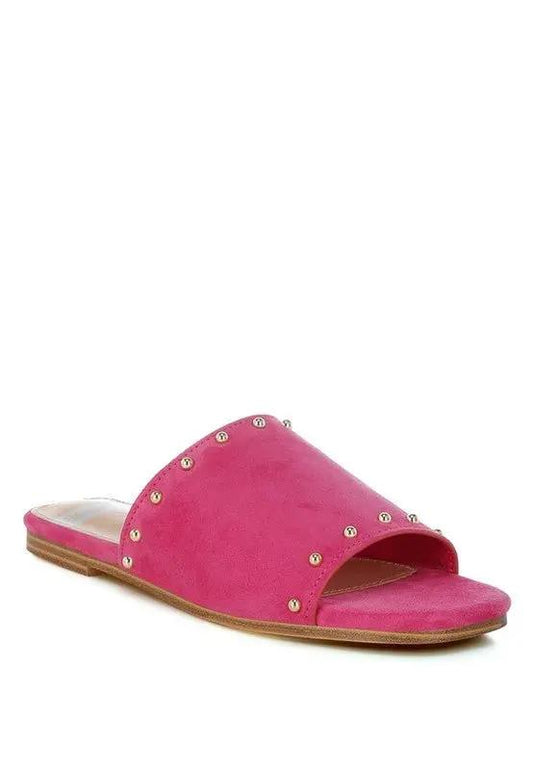 Zapatos Rag Company Odalia: Bailarinas de piel de ante suave con tachuelas para mujer