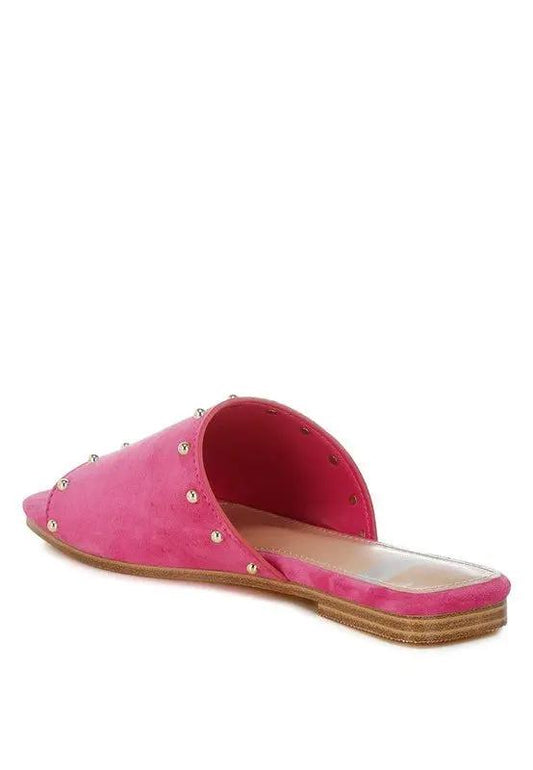 Zapatos Rag Company Odalia: Bailarinas de piel de ante suave con tachuelas para mujer