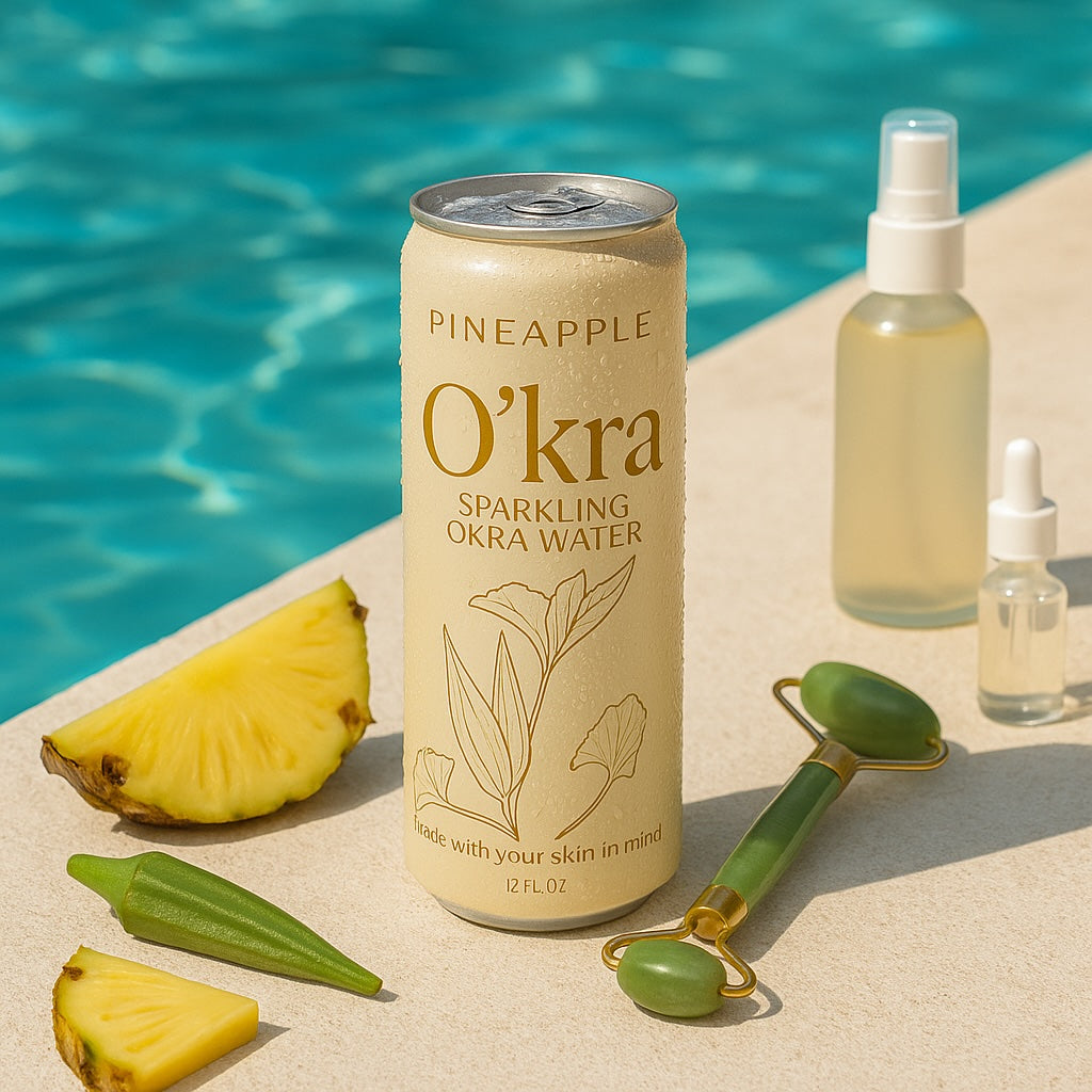 O’kra – Sparkling Okra Water (Pineapple) | Hydration & Skin Health
