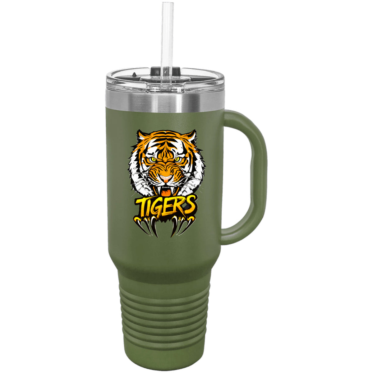 Tiger with Claws Polar Camel 40 oz. Travel Mug with Handle & Straw