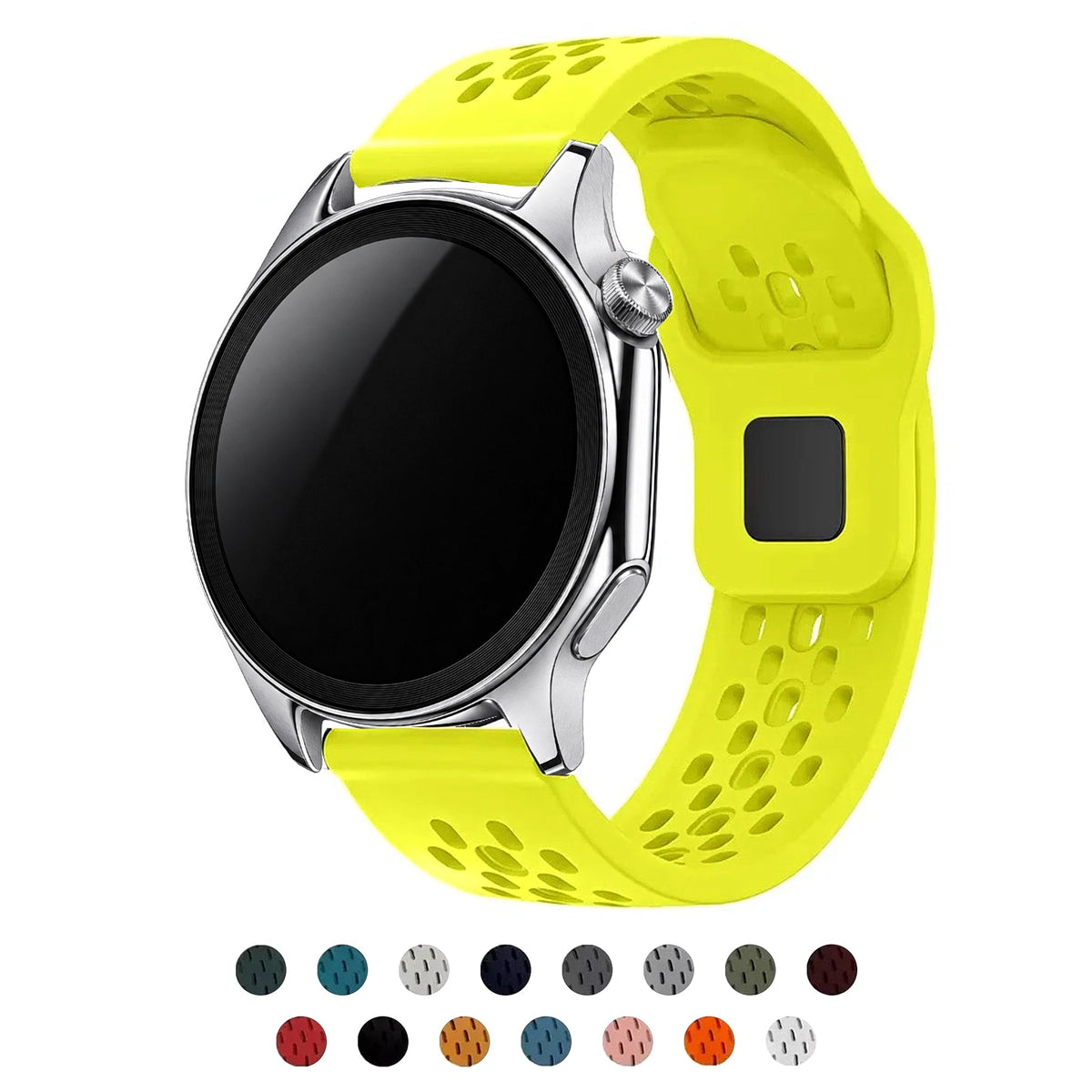 Garmin 18/20/22mm Quick Release Perforated Silicone Sport Band with Tuck Closure