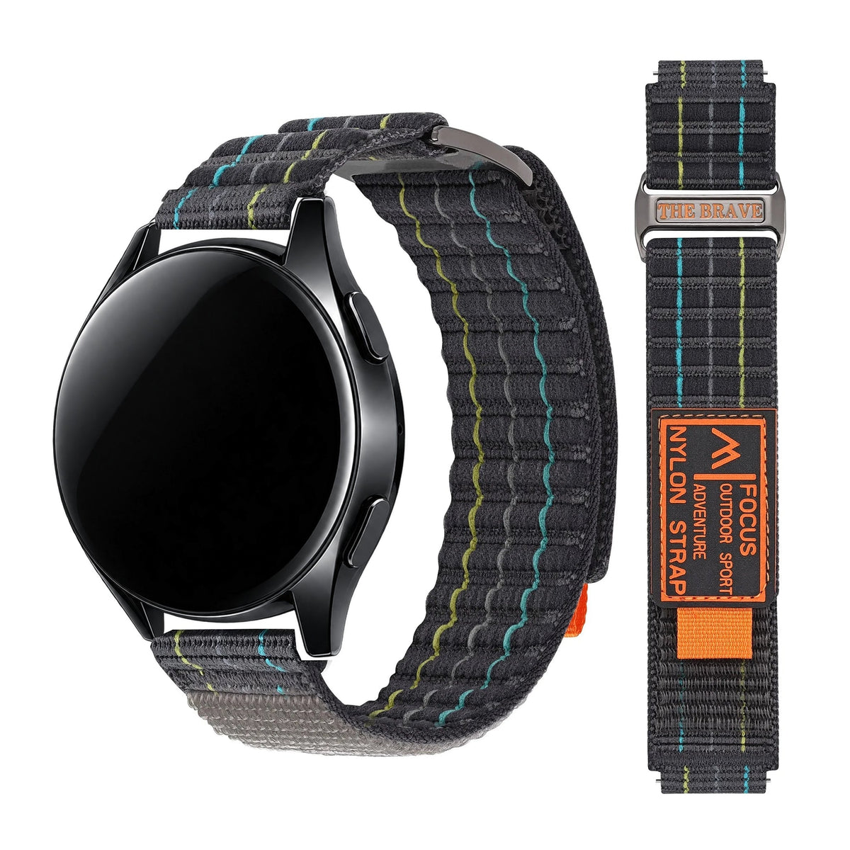 OnePlus Watch Striped Nylon Sport Loop Band, Hook-and-Loop