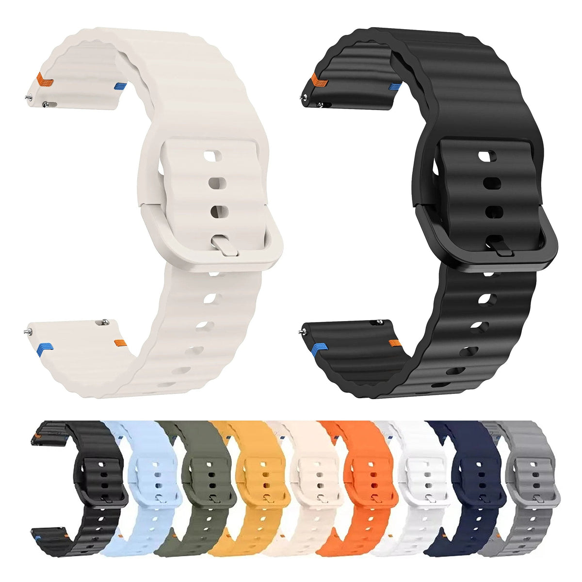 Garmin 18/20/22mm Quick Release Wave-Texture Silicone Band