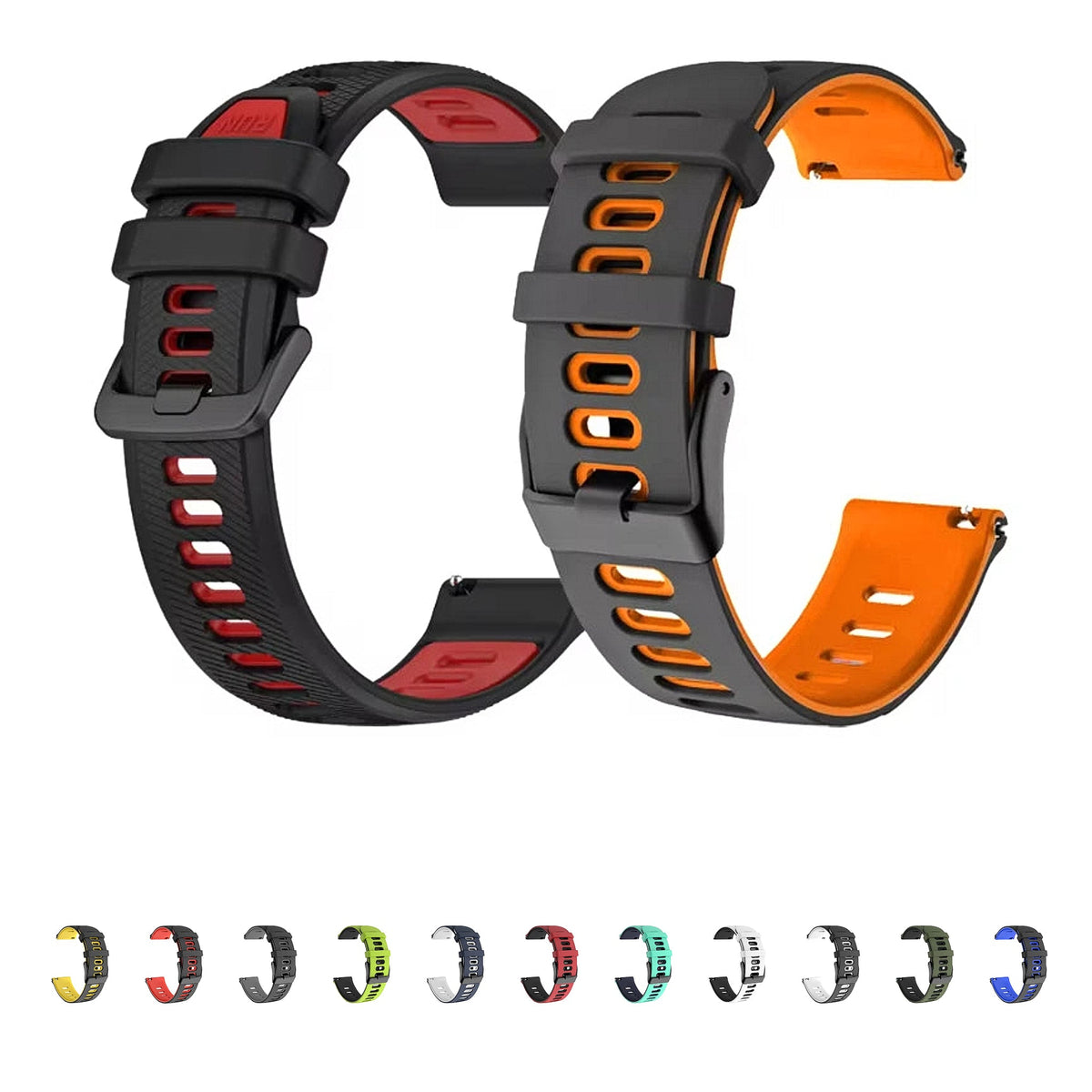 Garmin 18/20/22mm Quick Release Two-Tone Silicone Band with Air Holes