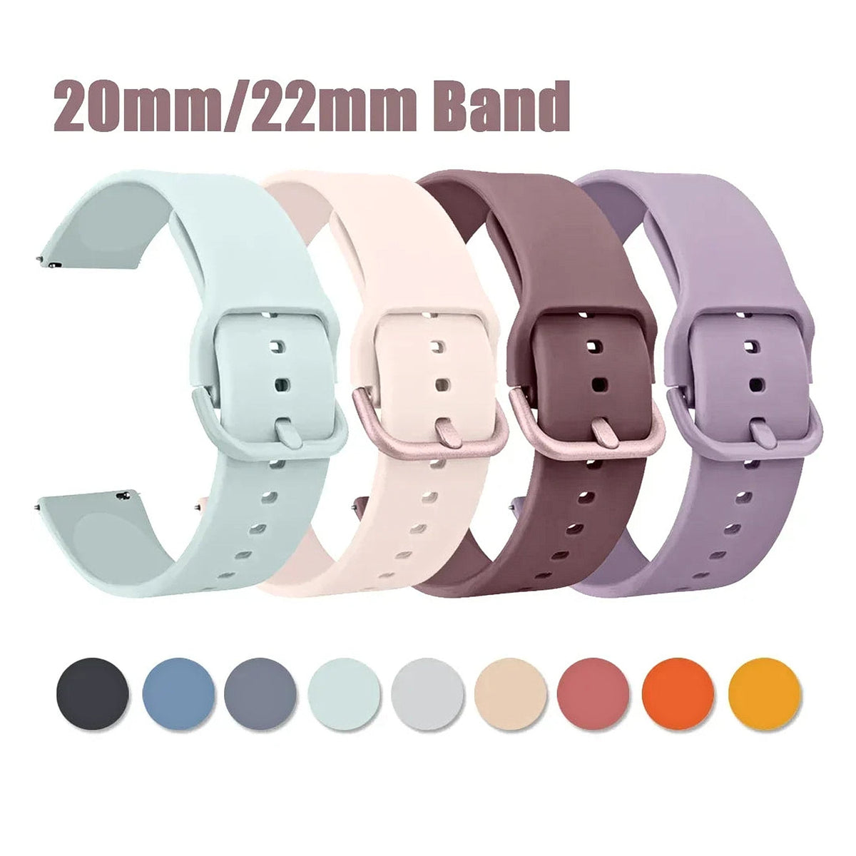 OnePlus Watch Soft Silicone Band with Metal Buckle, 18 Colors