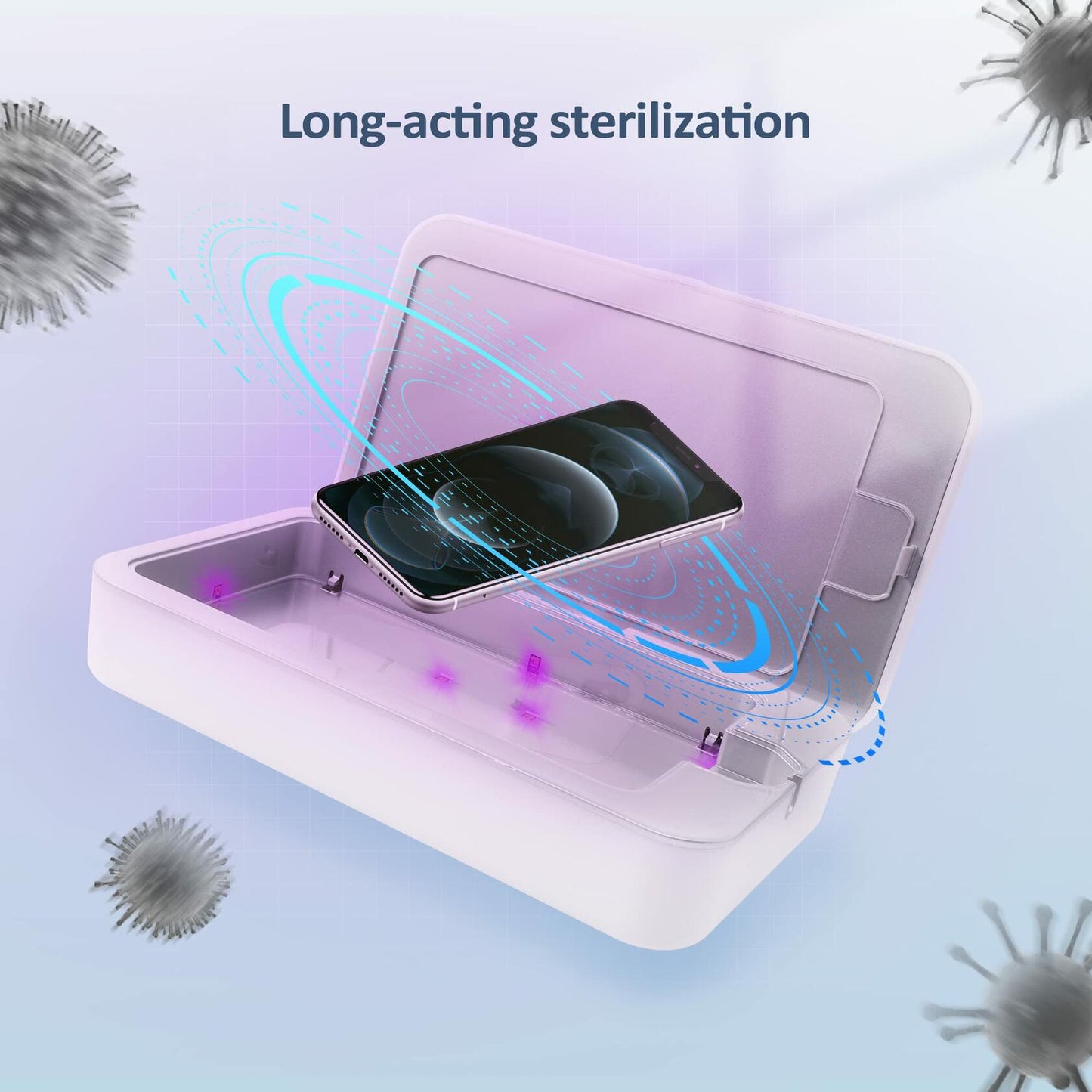 UV Sanitizer Box with Wireless Charger| Phone Screen Disinfecting (Brown)