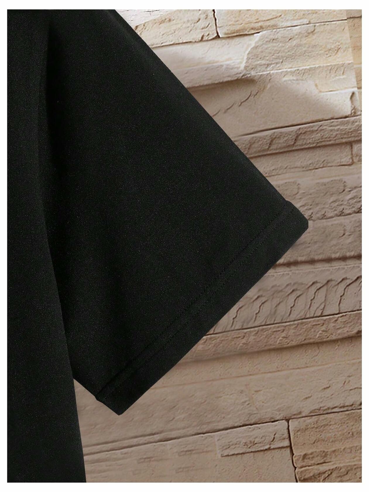 RoseSeek Boys Letter Graphic Crewneck Tee Black Red Size 11