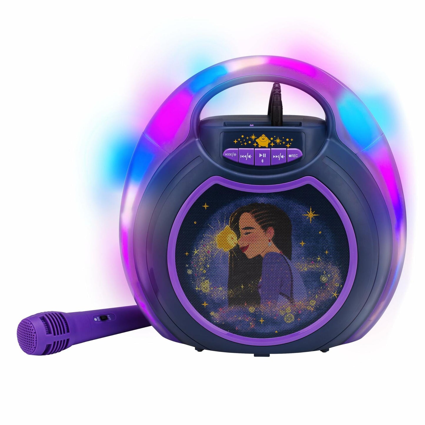 eKids Disney Wish Karaoke Machine Bluetooth Speaker with Mic for Kids