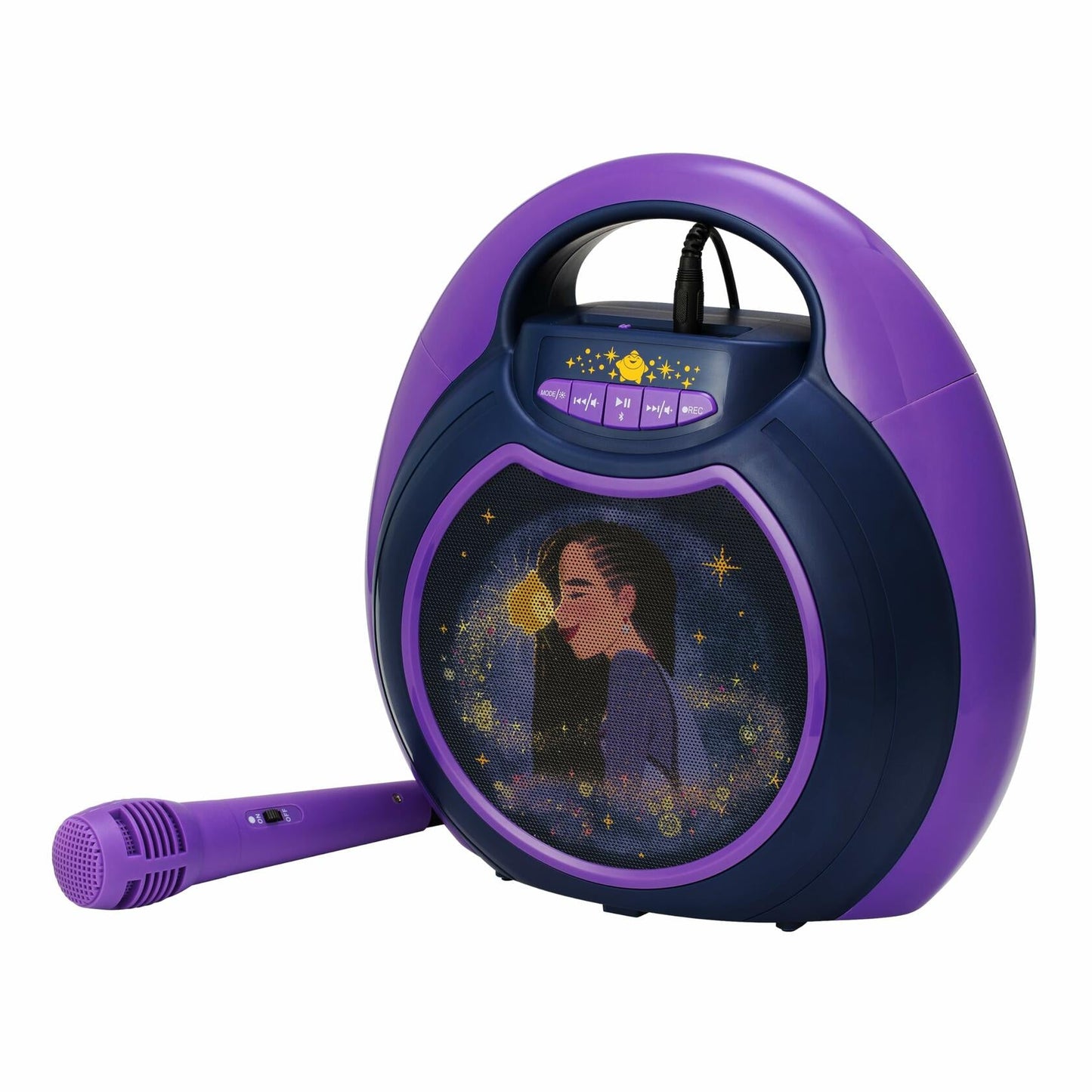 eKids Disney Wish Karaoke Machine Bluetooth Speaker with Mic for Kids