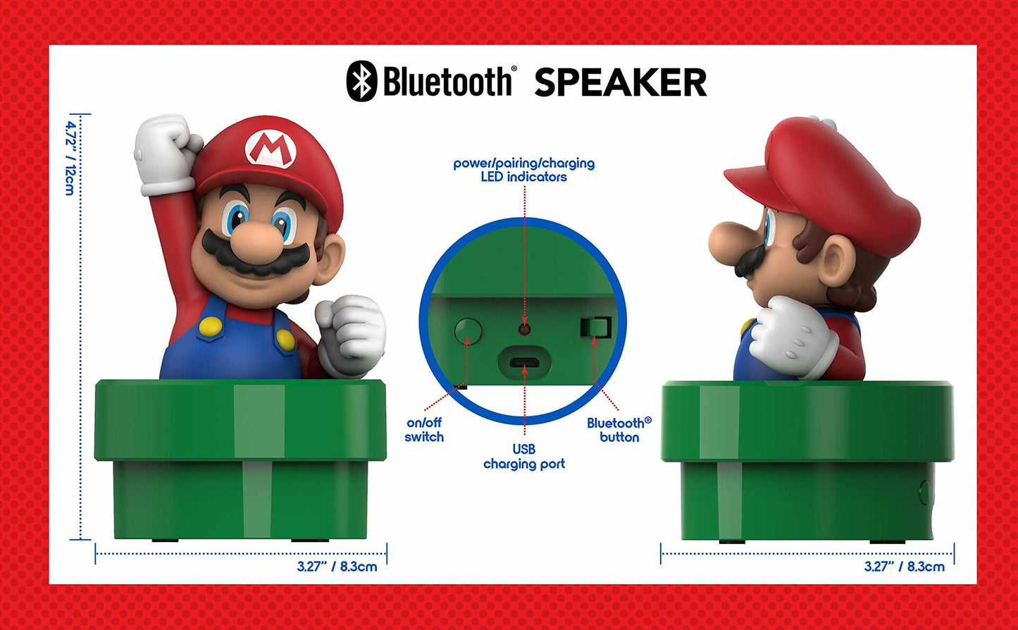 ekids Super Mario Bluetooth Wireless Speaker USB Rechargeable Battery. Suggested