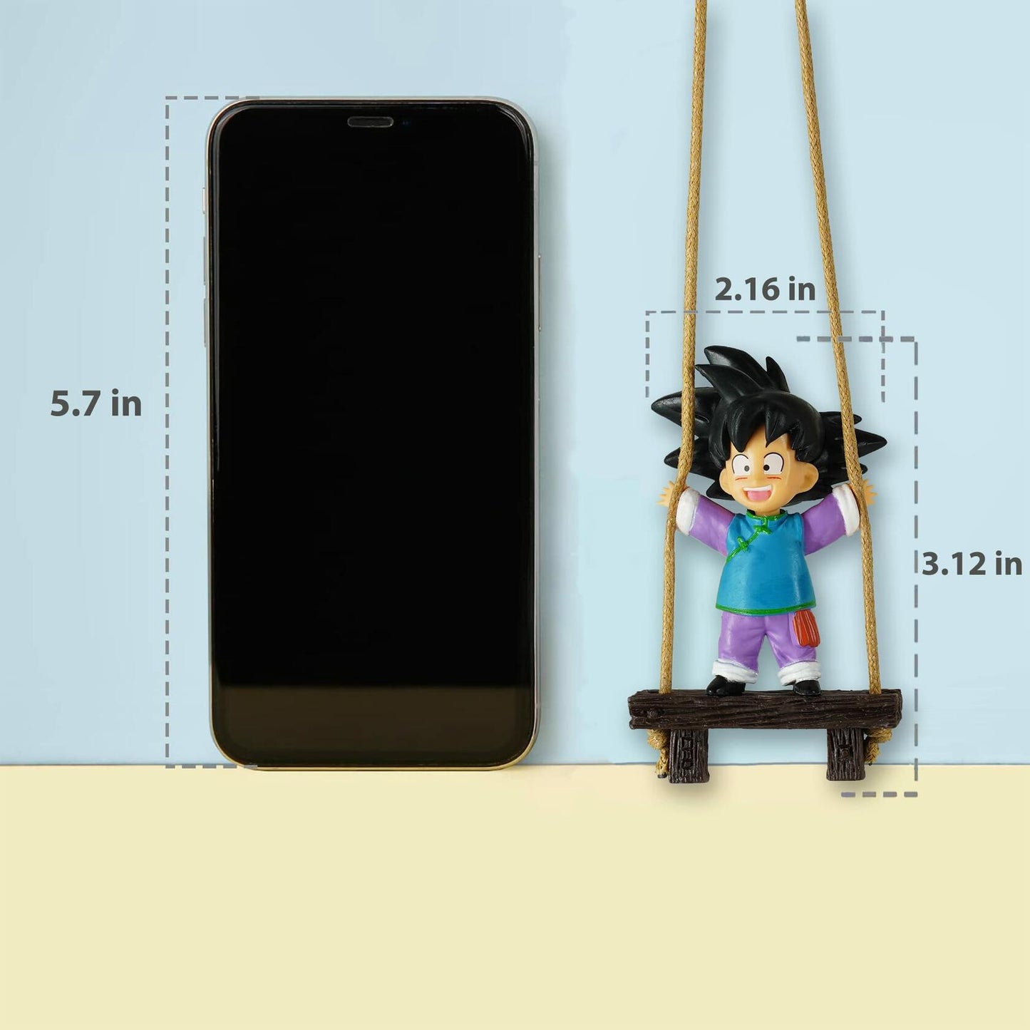 GONIAOCON Car Swing Ornament Purple Stainless Steel Rear View Mirror Decor