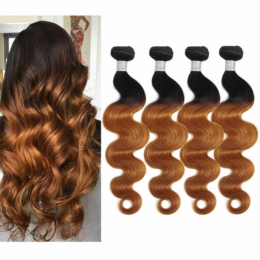 IMAYLI Onda Corporal 10A 4 Paquetes de Cabello Brasileño Ombre 100% Sin Procesar T1B/30