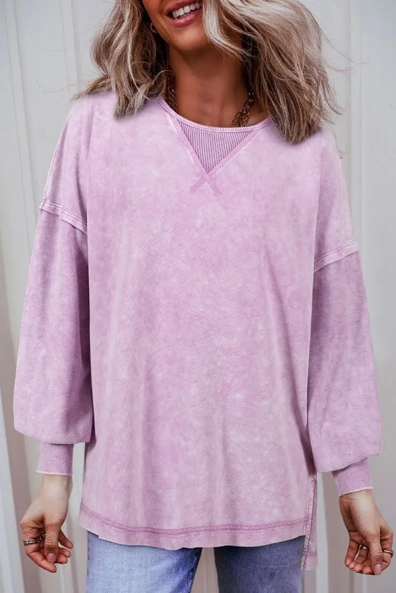 Women's Orchid Pullover | Love Salve Mineral Wash Sweater