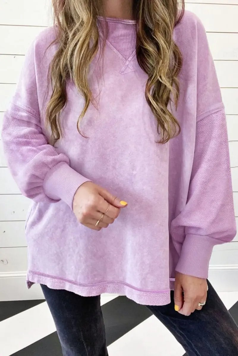 Women's Orchid Pullover | Love Salve Mineral Wash Sweater