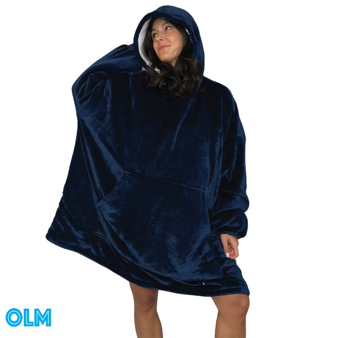 Wearable Sherpa Blanket Hoodie oversize for Kids & Adults | OLM Toys