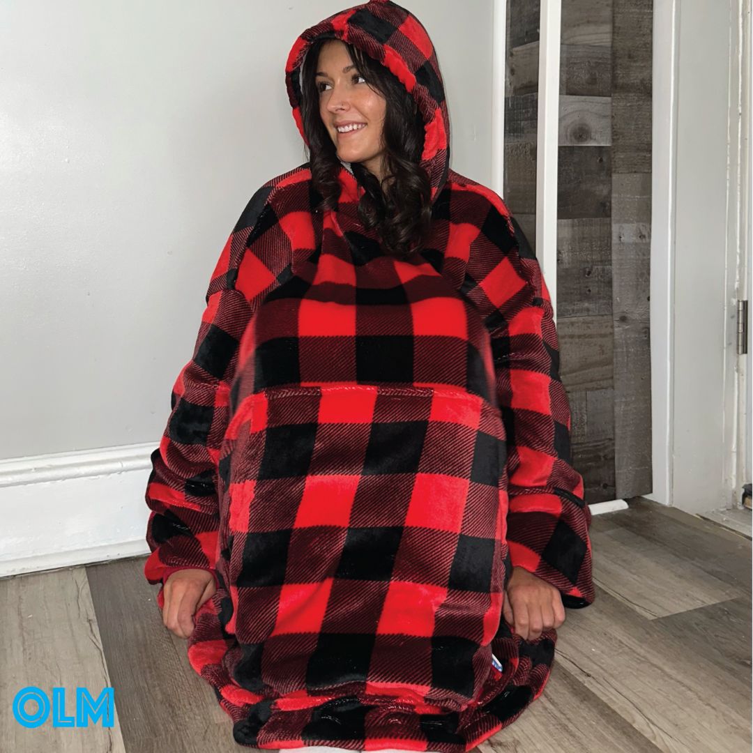 Wearable Sherpa Blanket Hoodie oversize for Kids & Adults | OLM Toys