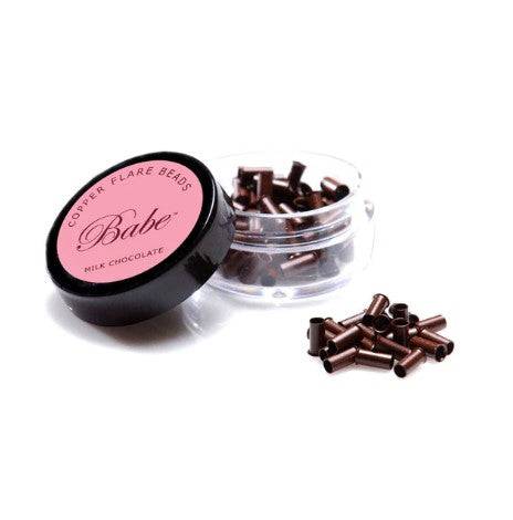 Babe Flare Beads 3.5 mm, 100 Beads per Container, Milk Chocolate