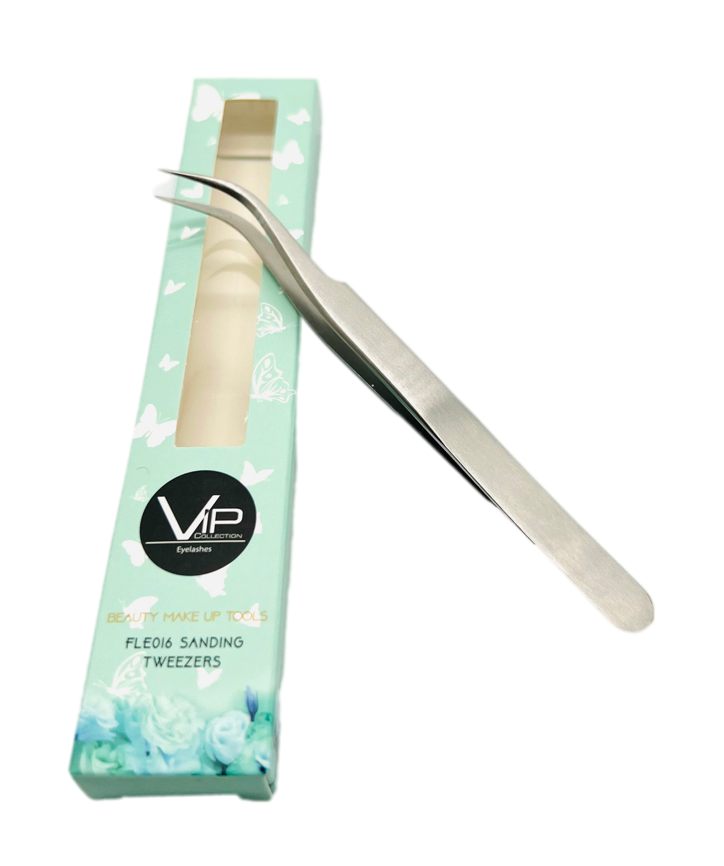 VIP Extensions Eyelash Tweezers FLE008, Matte Gold Pearl