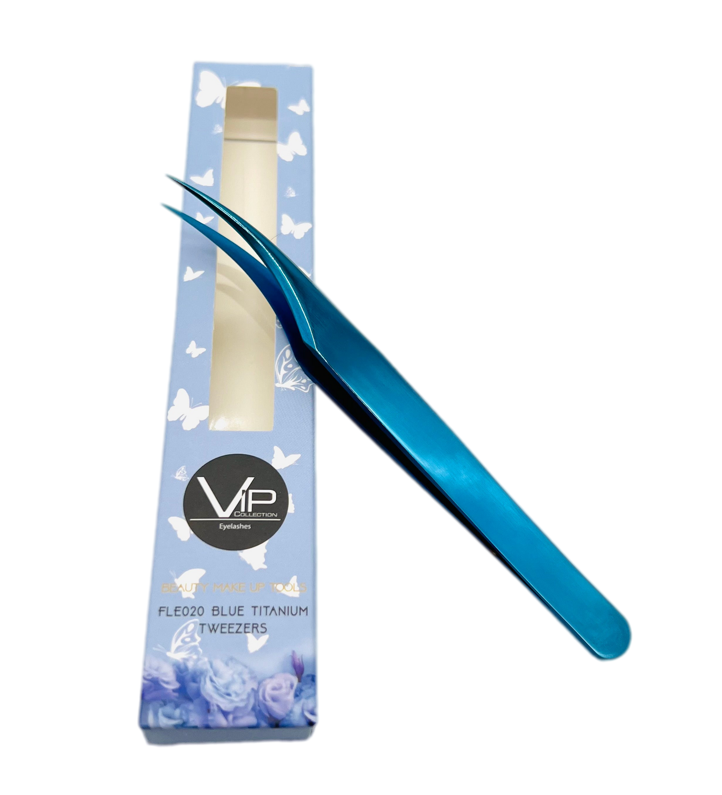 VIP Extensions Eyelash Tweezers FLE009, Matte Gold Pearl