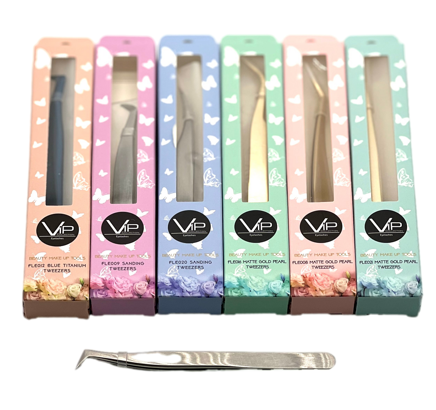 VIP Extensions Eyelash Tweezers FLE012, Sanding
