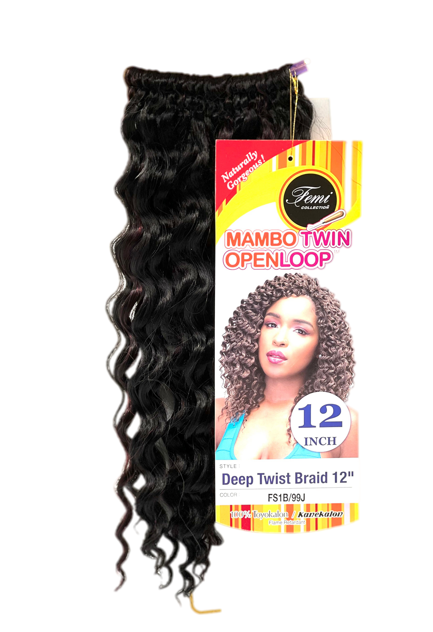 Femi Collection Mambo Twin Open Loop Deep Twist Braid 12 in, Color FS1B/99J