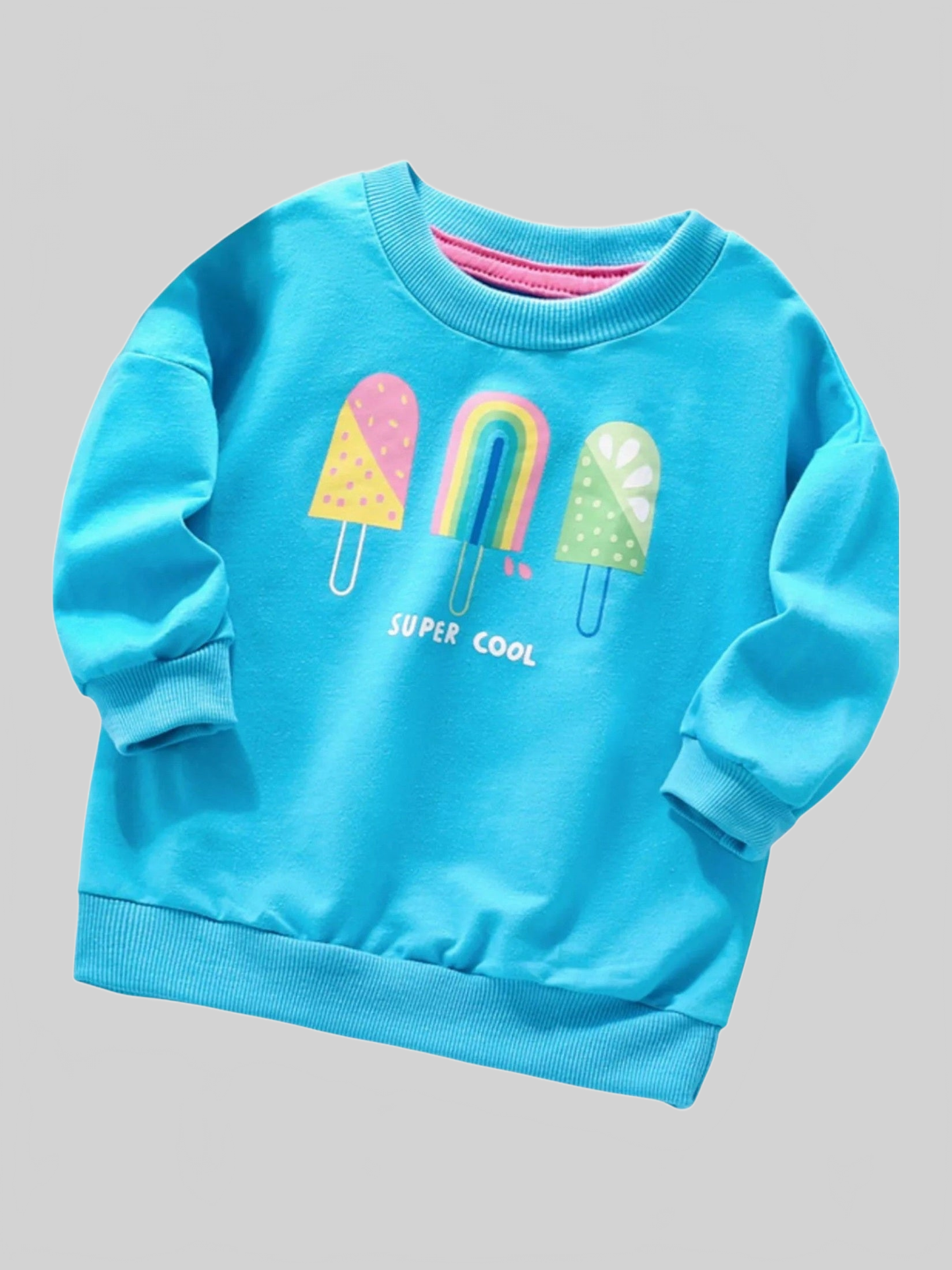 Toddler Girls Ice Cream Graphic Round Neck Sweatshirt