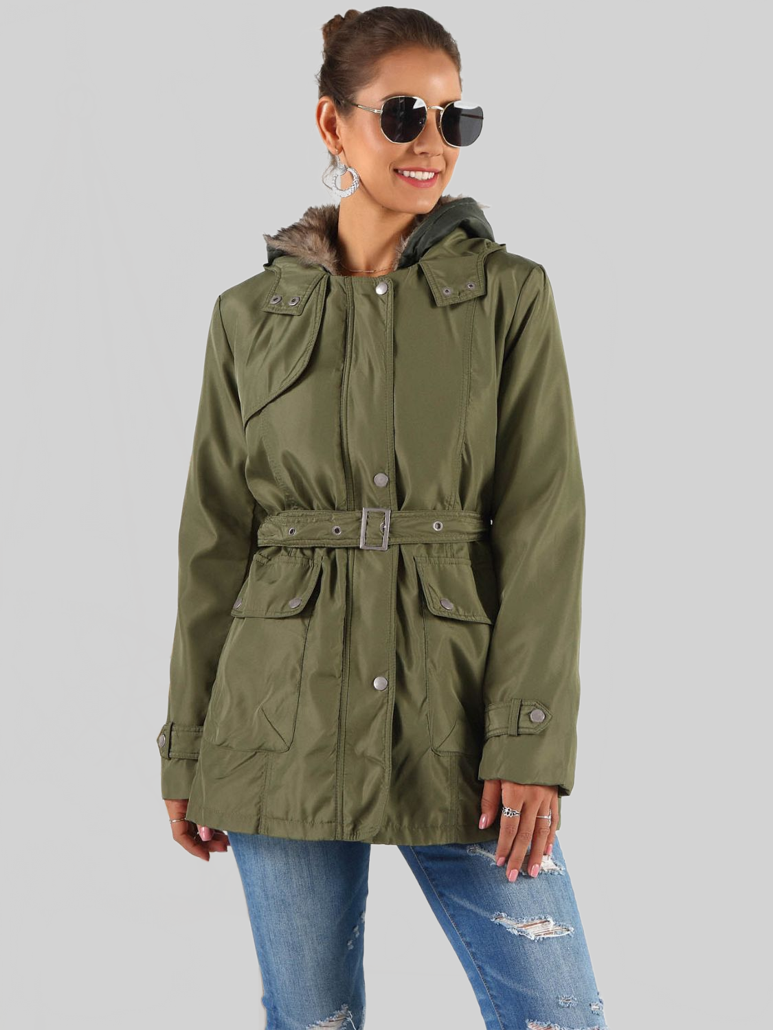 Chaqueta con capucha Ivy Lane de talla grande con forro desmontable (tres formas de uso)