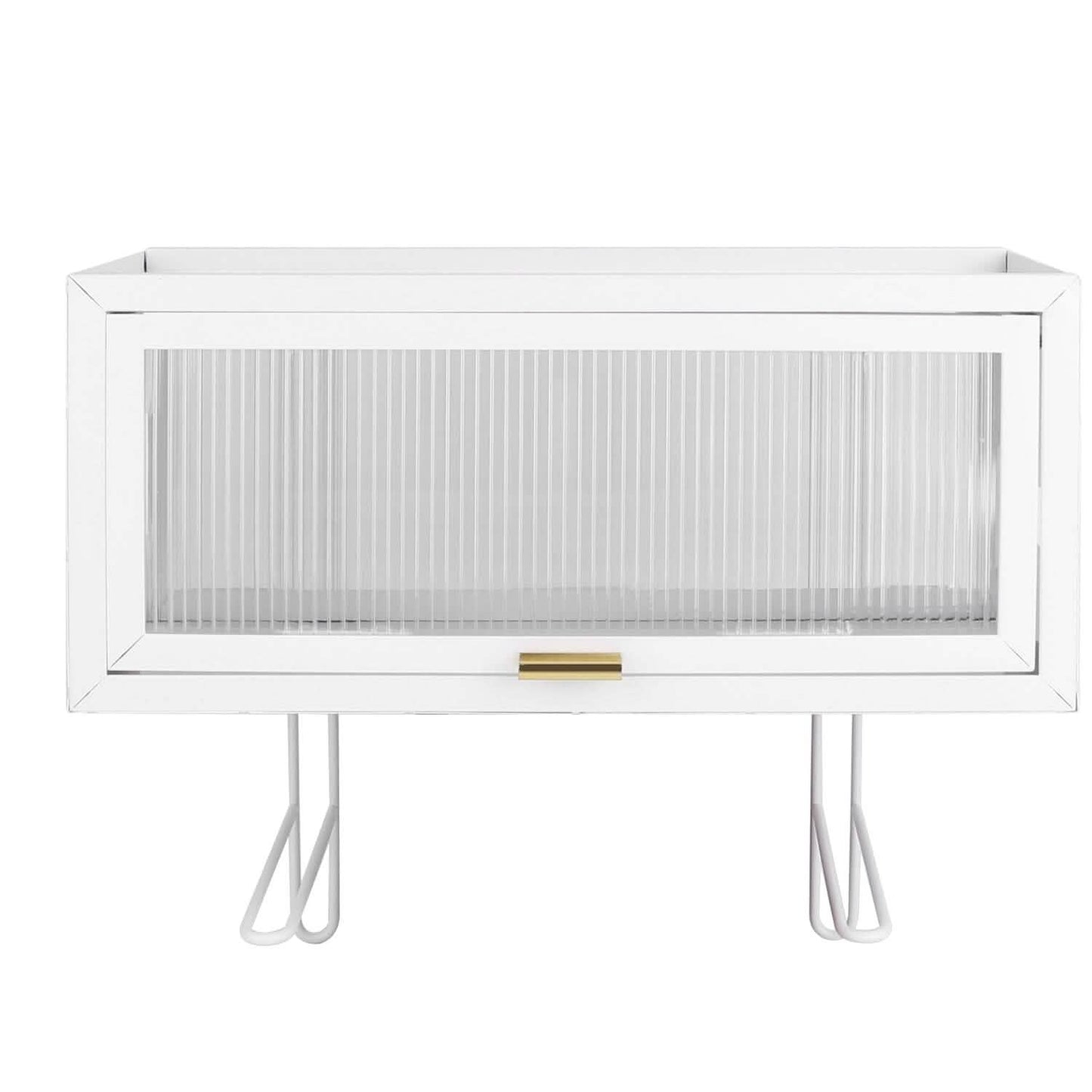 Over the Toilet Storage Cabinet with Dust-Proof Transparent Magnetic Door Side Opening
