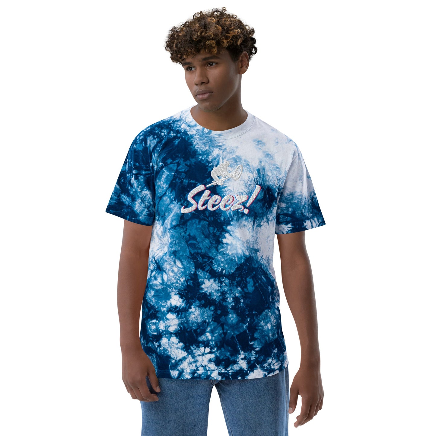 Steez ! - Oversized embroidered tie-dye t-shirt