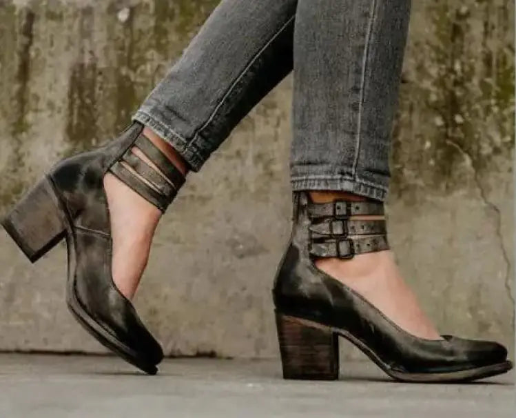 Sandalias con Punta y Hebilla para Mujer
