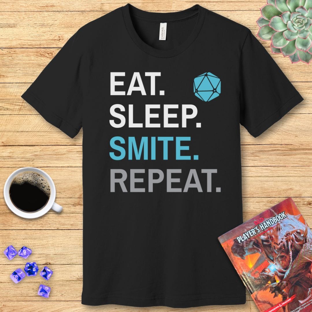 Camiseta de Paladín Castigo Divino – "Comer, Dormir, Castigar, Repetir"
