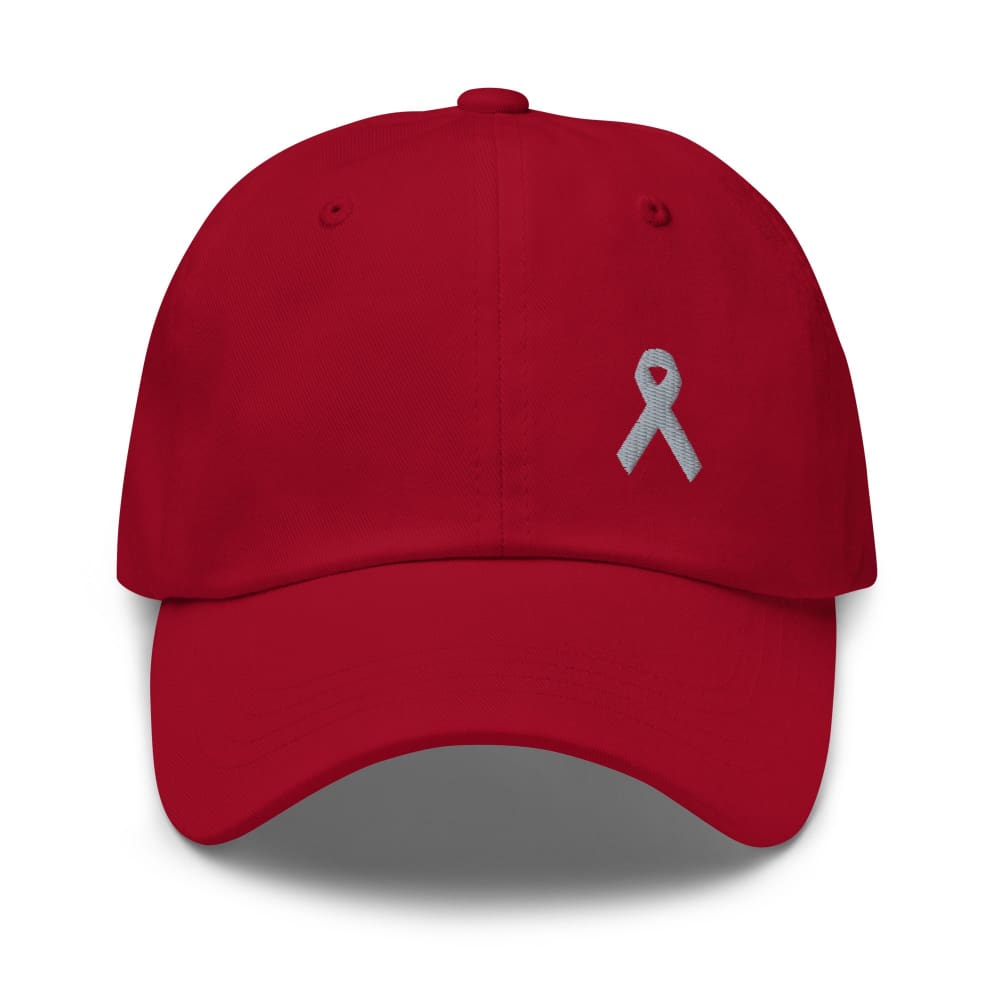 Parkinson's Awareness & Brain Tumor Awareness Dad Hat with Grey Ribbon
