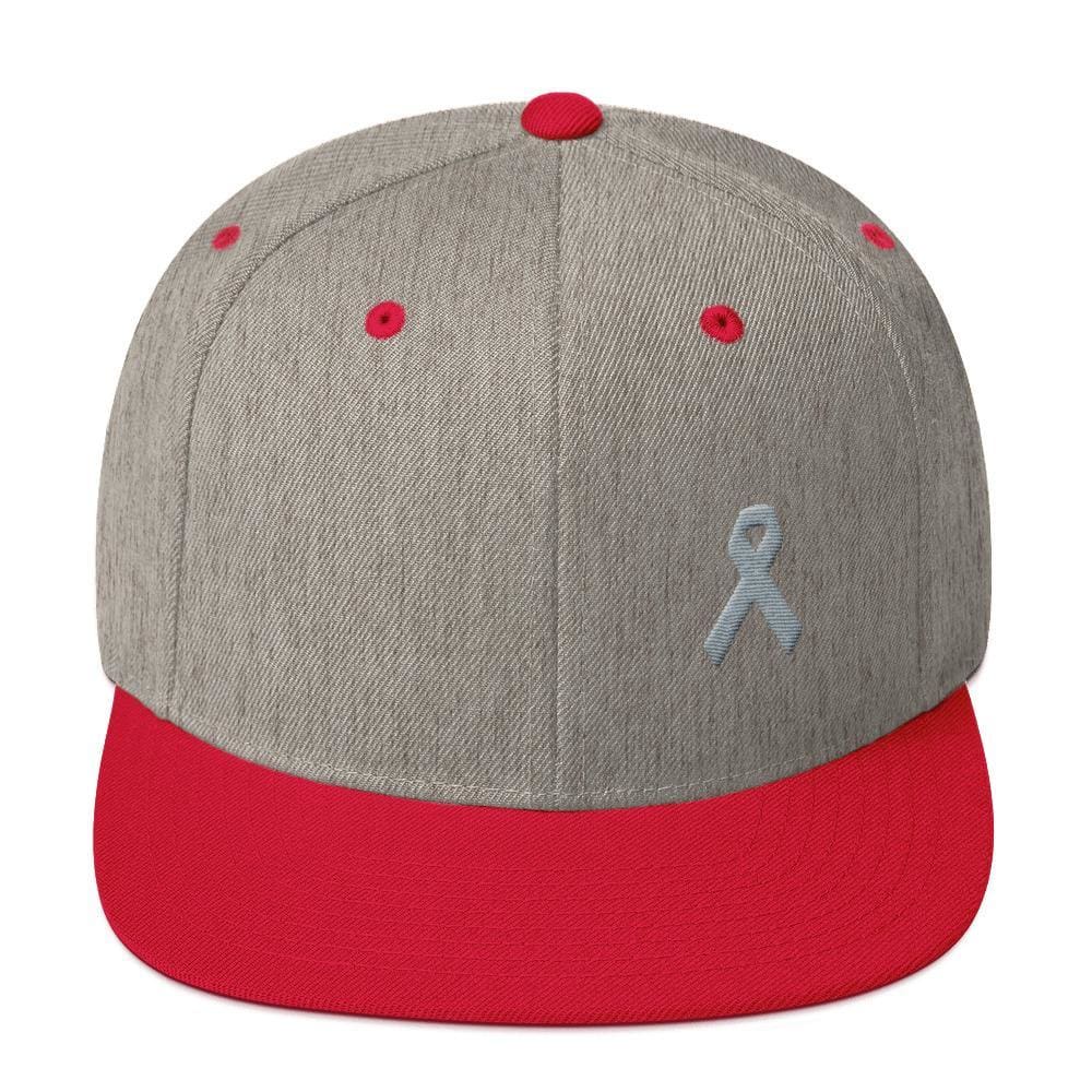 Gorra Snapback de ala plana de concienciación sobre el Parkinson y tumores cerebrales con cinta gris