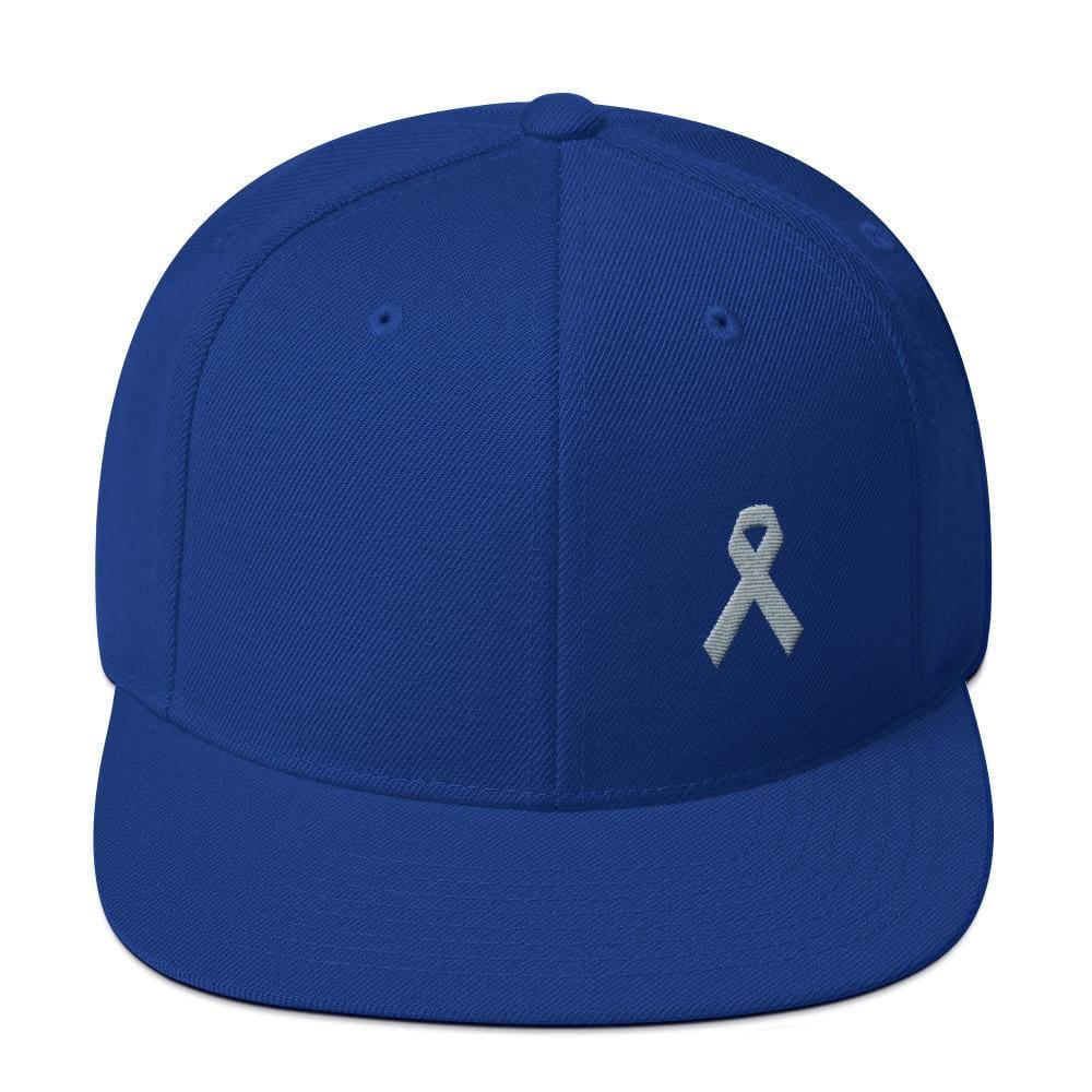 Gorra Snapback de ala plana de concienciación sobre el Parkinson y tumores cerebrales con cinta gris