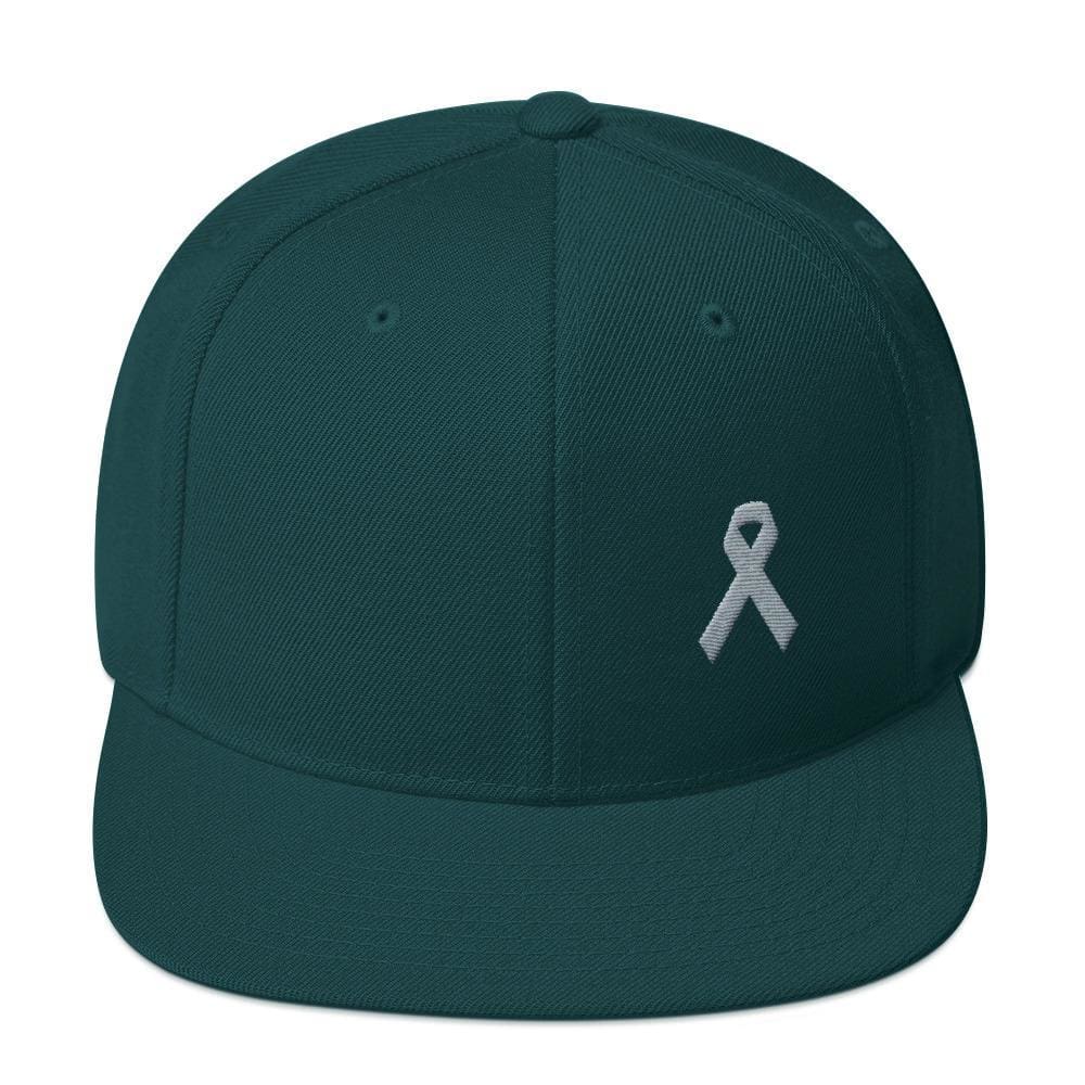 Gorra Snapback de ala plana de concienciación sobre el Parkinson y tumores cerebrales con cinta gris