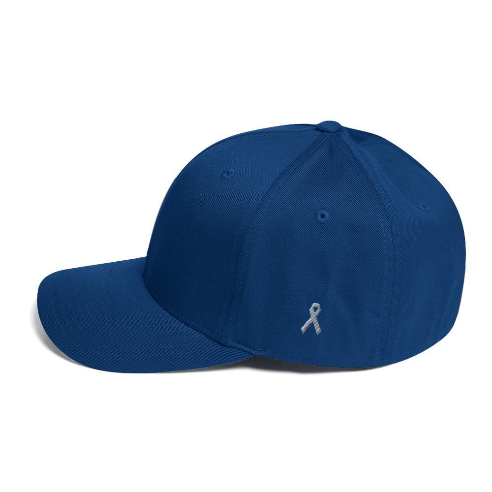 Parkinson's Awareness & Brain Tumor Awareness Twill Fitted Hat with Grey Ribbon on the Side