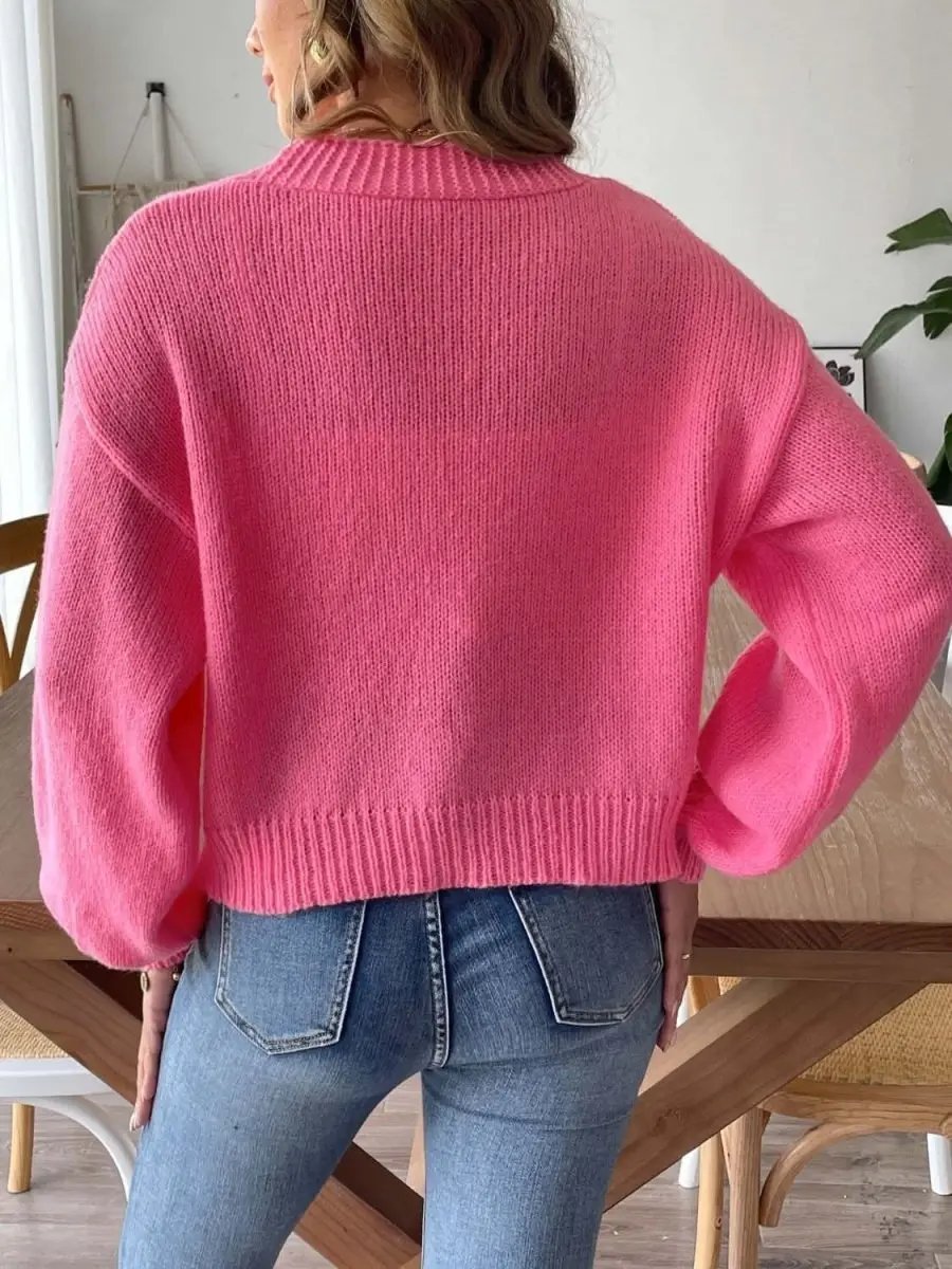 Trendsi Pearl Embellished Cardigan — Soft Knit Open Front