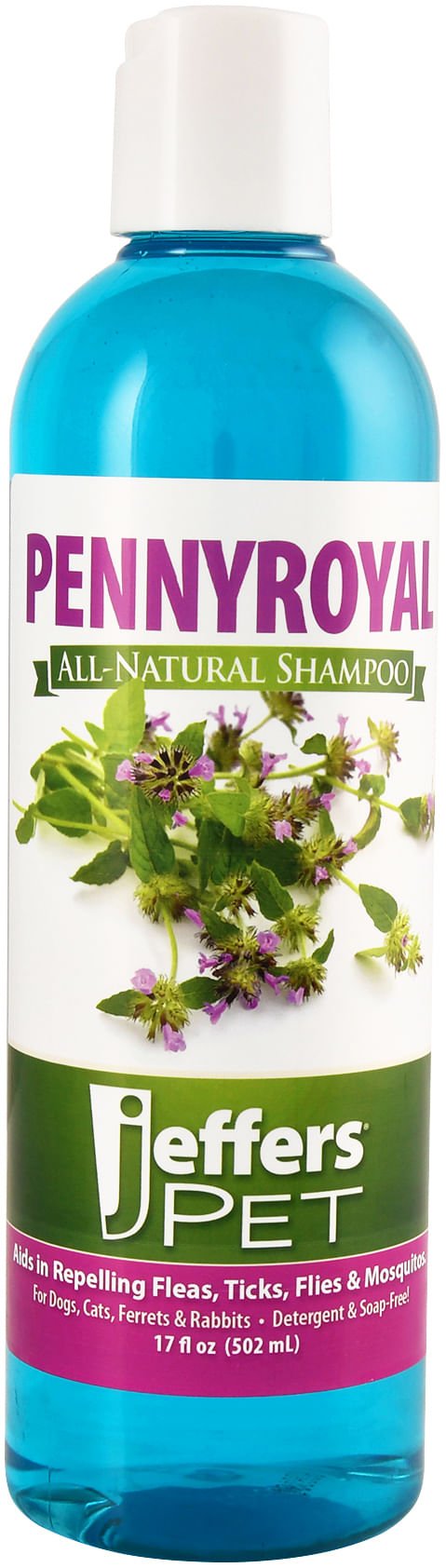 Jeffers Champú natural para perros contra pulgas y garrapatas con poleo - Ayuda a repeler pulgas, garrapatas, moscas y mosquitos