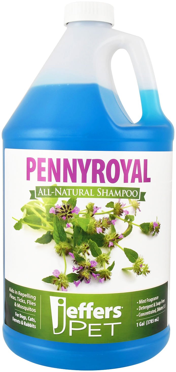 Jeffers Champú natural para perros contra pulgas y garrapatas con poleo - Ayuda a repeler pulgas, garrapatas, moscas y mosquitos