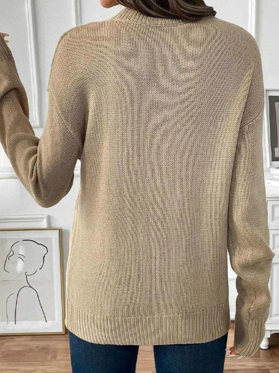 Women's Sweater Cherry Sweater - Round Neck Long Sleeve - Casual