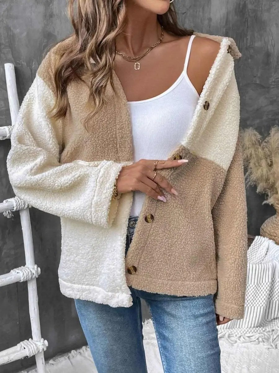Women's Casual Jacket Women's Jacket - Color Block - Casual Long Sleeve