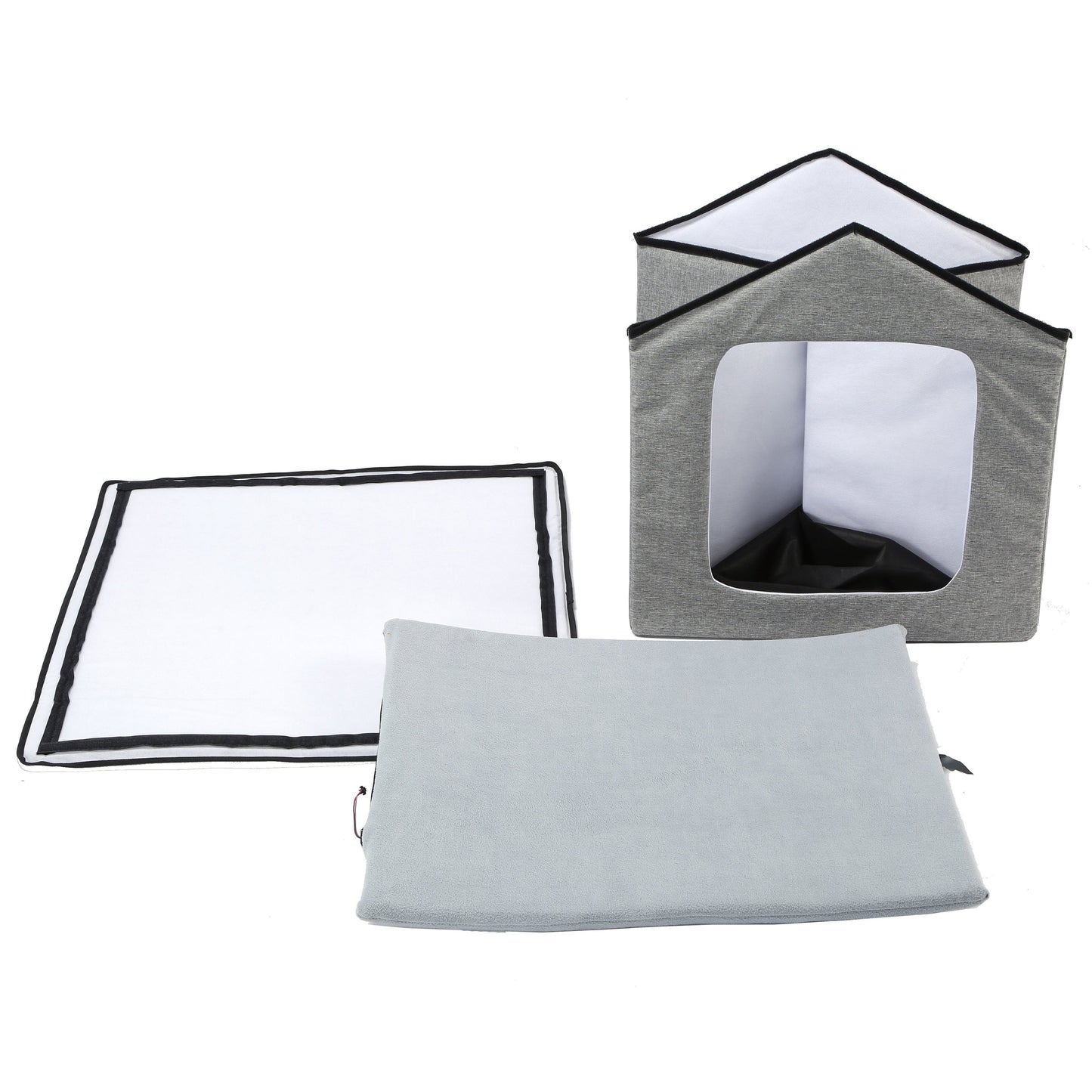 Casa inteligente plegable para mascotas Pet Life 'Hush Puppy' con calefacción y refrigeración electrónica