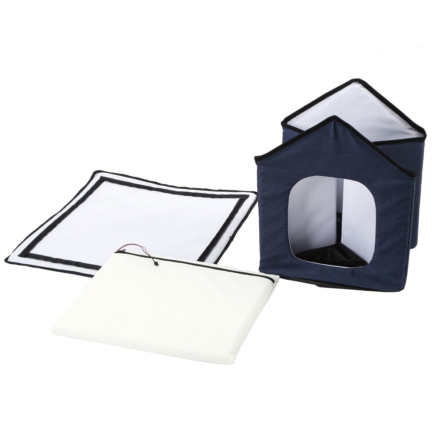 Casa inteligente plegable para mascotas Pet Life 'Hush Puppy' con calefacción y refrigeración electrónica