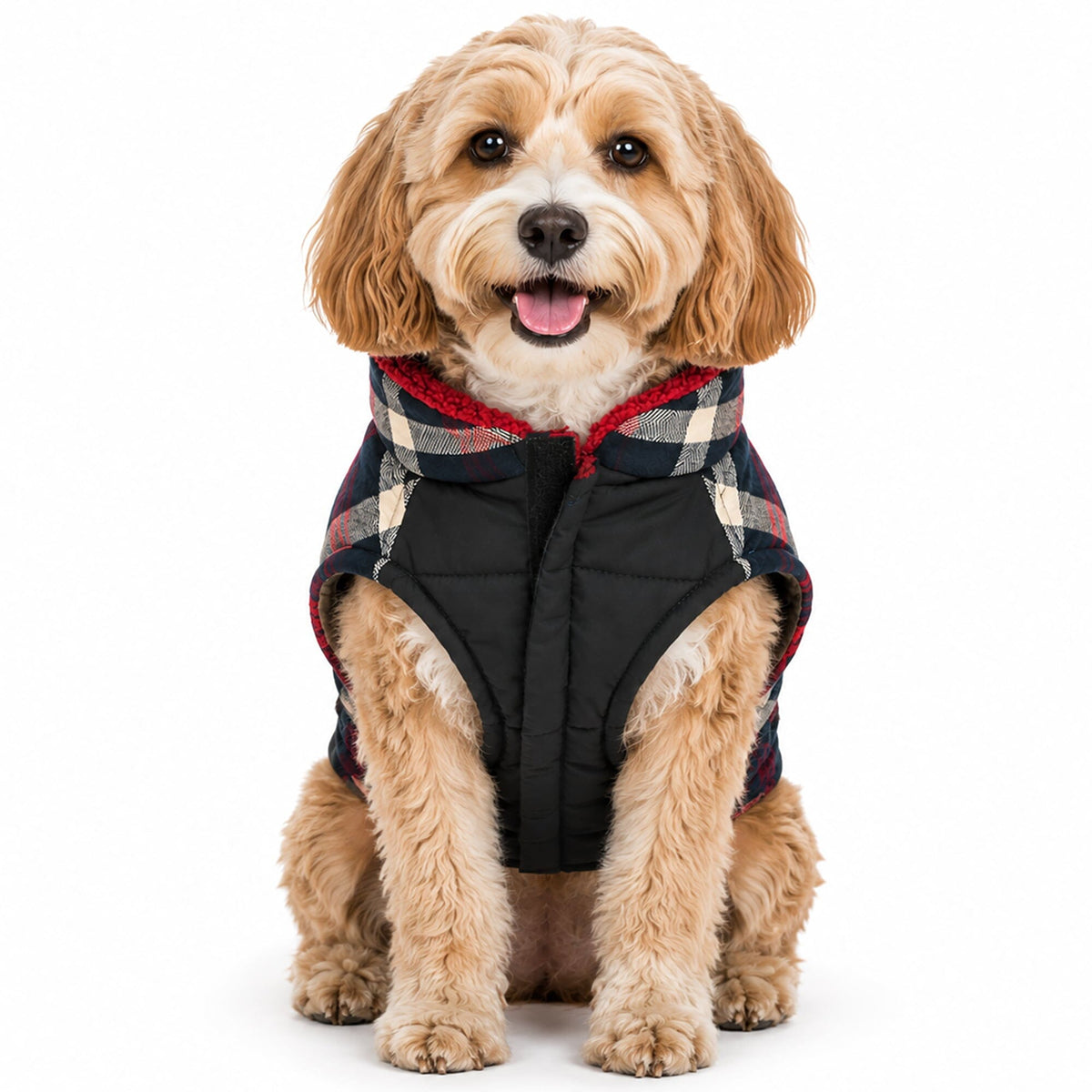 Chaqueta de perro Pet Life® 'Allegiance' de moda clásica a cuadros con aislamiento