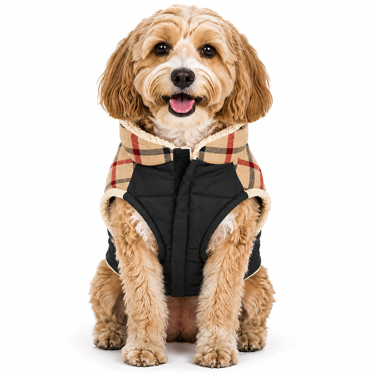 Chaqueta de perro Pet Life® 'Allegiance' de moda clásica a cuadros con aislamiento